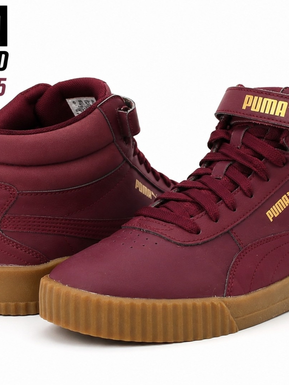 PUMA Carina Mid 373233-04 Women’s 9.5 Burgundy Gum High Top Sneakers
